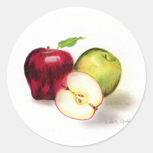 Red Delicious und Granny Smith Äpfel Aufkleber (Vorderseite)