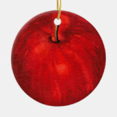 "Red Delicious Watercolor Apple Keramik Ornament (Vorne)