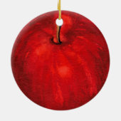 "Red Delicious Watercolor Apple Keramik Ornament (Hinten)