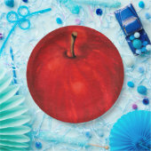 'Red Delicious' Watercolor Apple Pappteller (Party)