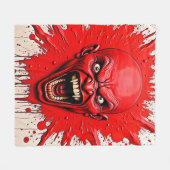 Red Demon Fury Art Fleecedecke (Vorderseite (Horizontal))