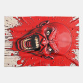 Red Demon Fury Art Geschirrtuch (Horizontal)