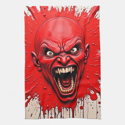 Red Demon Fury Art Geschirrtuch (Vertikal)
