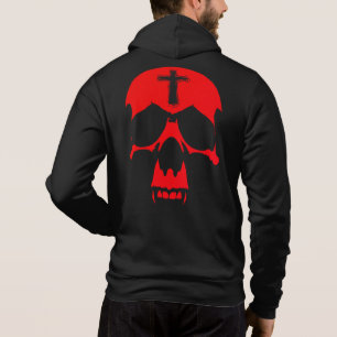 Red Demon Skull Gothic Grafik Design Hoodie