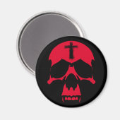 Red Demon Skull Gothic Grafik Design Magnet (Vorderseite/Rückseite)