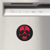 Red Demon Skull Gothic Grafik Design Magnet (In Situ (Geschirrspüler))