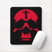 Red Demon Skull Gothic Grafik Design Mousepad (Mit Mouse)