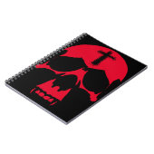 Red Demon Skull Gothic Grafik Design Notizblock (Linke Seite)