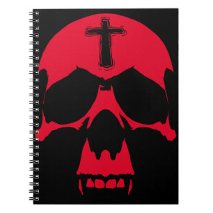 Red Demon Skull Gothic Grafik Design Notizblock