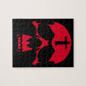 Red Demon Skull Gothic Grafik Design Puzzle (Horizontal)