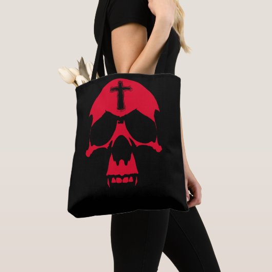 Red Demon Skull Gothic Grafik Design Tasche (Von Nahem)