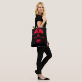 Red Demon Skull Gothic Grafik Design Tasche (Am Model)
