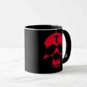 Red Demon Skull Gothic Grafik Design Tasse (VorderseiteRechts)