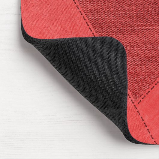 Red Denim Heart mit Zitat Mousepad (Ecke)