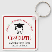 Red Dental School Custom Abschluss Gift Schlüsselanhänger (Rückseite)