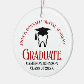 Red Dental School Custom Abschluss Weihnachten Keramik Ornament (Links)