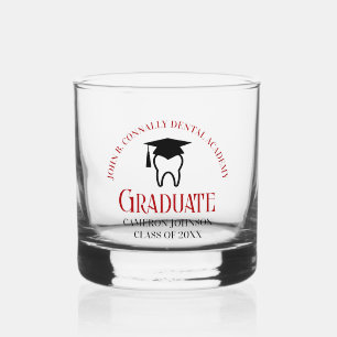 Red Dental School Custom Dentin Abschluss Whiskyglas