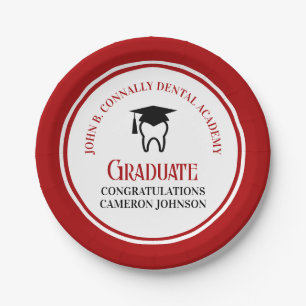 Red Dental School Custom Graduation Party Pappteller