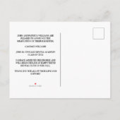 Red Dental School Foto Custom Abschluss Ankündigungspostkarte (Rückseite)