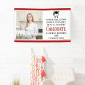 Red Dental School Graduation Party Foto Banner (Insitu)