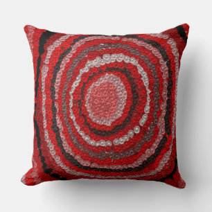 Red Designer Pattern Throw Kissen