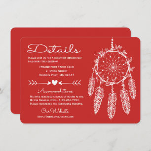 Red Details Dreamcatcher Native American Wedding Einladung
