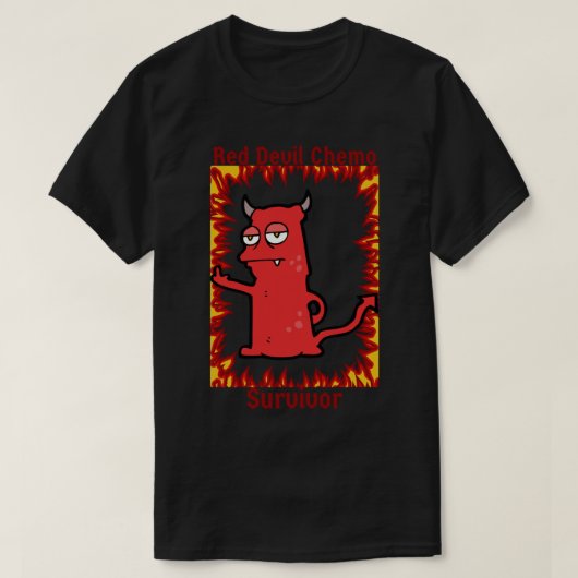Red Devil Chemo Survivor Sticker.pnng T-Shirt (Design vorne)