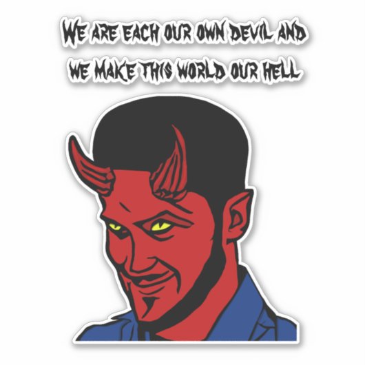 Red Devil Demon Man Lucifer Hell zitiert Kunst Aufkleber (Vorderseite)