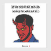 Red Devil Demon Man Lucifer Hell zitiert Kunst Aufkleber (Blatt)