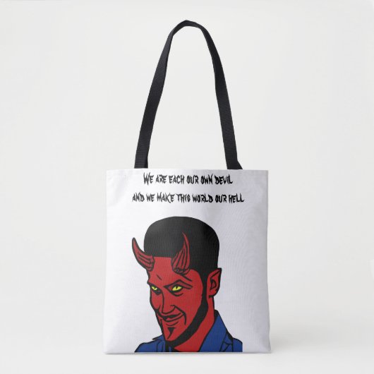 Red Devil Demon Man Lucifer Hell zitiert Kunst Tasche (Vorderseite)