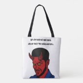 Red Devil Demon Man Lucifer Hell zitiert Kunst Tasche (Rückseite)
