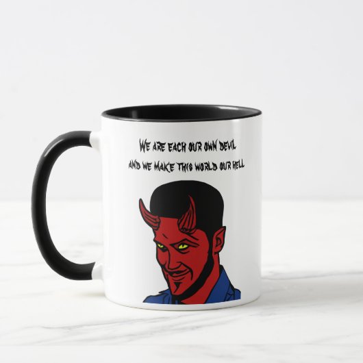 Red Devil Demon Man Lucifer Hell zitiert Kunst Tasse (Links)