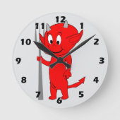 Red Devil Design Runde Wanduhr (Vorderseite)