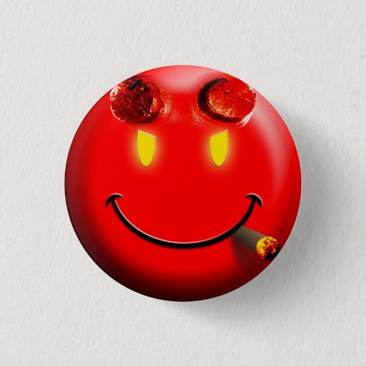 Red Devil Face - Schaltfläche Button (Vorderseite)