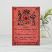 Red Devil Halloween Einladung (Stehend Vorderseite)