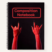 Red Devil Hands Devil Horns Horror Notizblock (Vorderseite)