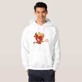 Red Devil Holding a Pitchfork Mens Hoodie (Vorne ganz)