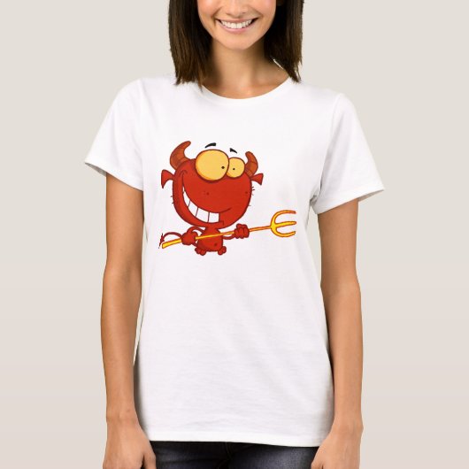 Red Devil Holding a Pitchfork Womens T - Shirt (Vorderseite)