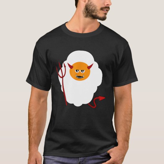 Red Devil Horns Schwanz Pitchfork Deviled Fried Eg T-Shirt (Vorderseite)