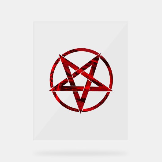 Red Devil Pentagram Acrylschild (Vorderseite)
