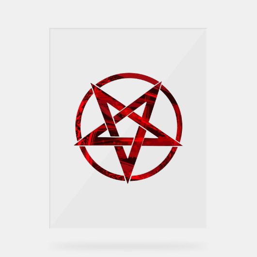 Red Devil Pentagram Acrylschild (Vorderseite)