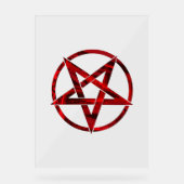 Red Devil Pentagram Acrylschild (Vorderseite)