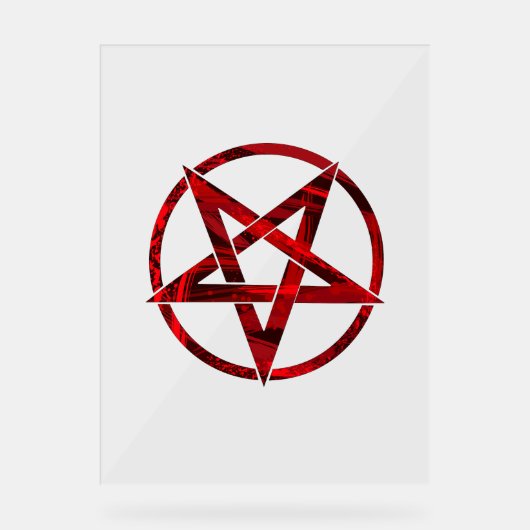 Red Devil Pentagram Acrylschild (Vorderseite)