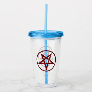 Red Devil Pentagram Acryltrinkbecher
