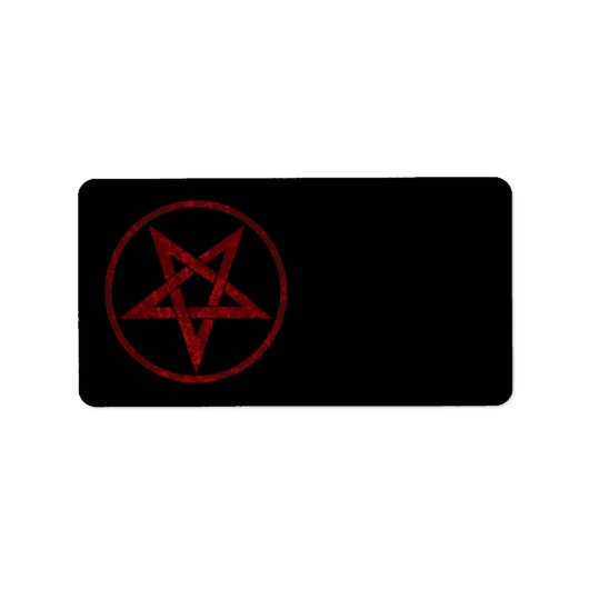 Red Devil Pentagram Adressaufkleber (Vorne)