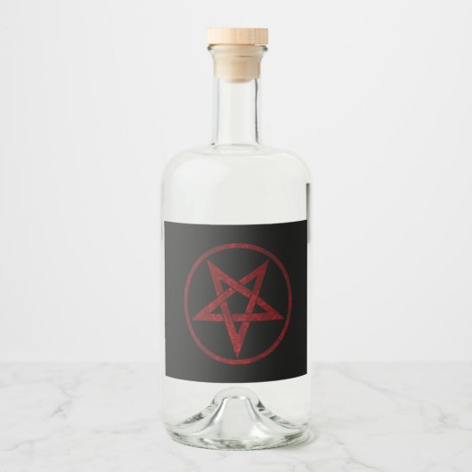 Red Devil Pentagram Alkoholflaschenetikett (Vorderseite)