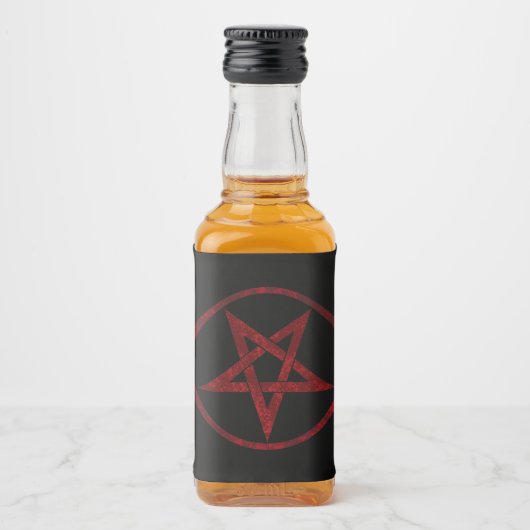 Red Devil Pentagram Alkoholflaschenetikett (Vorderseite)