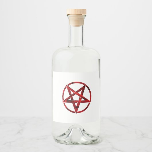 Red Devil Pentagram Alkoholflaschenetikett (Vorderseite)