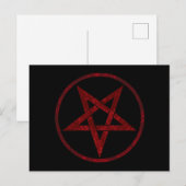 Red Devil Pentagram Ankündigungspostkarte (Vorne/Hinten)