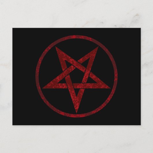 Red Devil Pentagram Ankündigungspostkarte (Vorderseite)